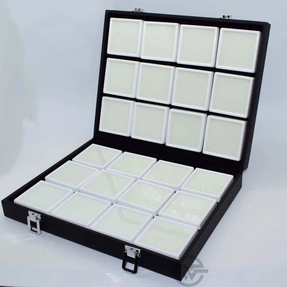 Портативный черный PU дорожный драгоценный камень коробка чехол для хранения