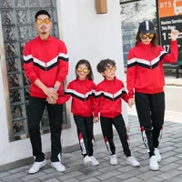 family matching baseball outfits autumn winter new father son mother daughter sports sets causal children jacket pants a502