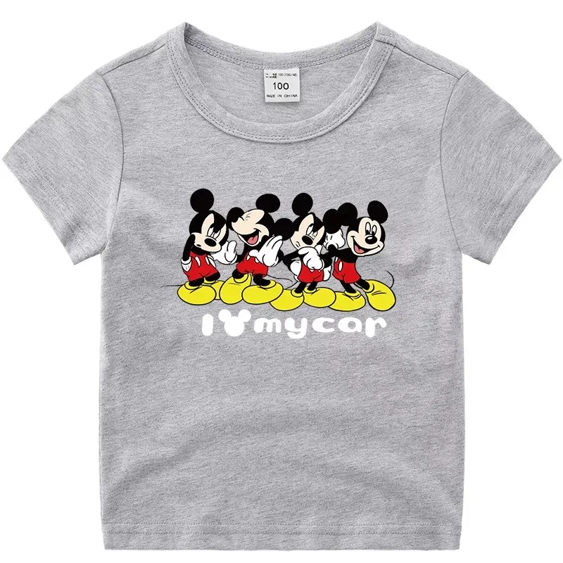 Disney домашняя одежда с Минни Маус из мультфильма футболки хлопковые для детей