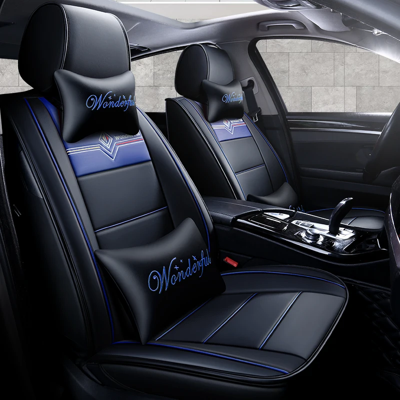 Полностью Покрытые эко-кожаные чехлы для автомобильных сидений из искусственной