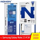 Оригинальный NOHON батарея для Samsung Galaxy Note 2 3 4 S4 Note2 N7100 Note3 NFC N9000 Note4 N9100 N910X; По-настоящему высокое ёмкость Bateria