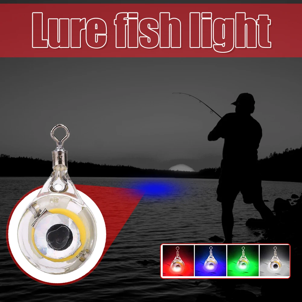 

3pcs Mini Fishing Lure Trap Light LED Deep Underwater Eye Shape Fishing Squid Bait Luminous Lures Lamp for Attracting Fish Tools
