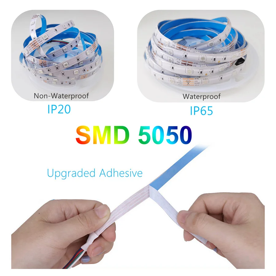 Светодиодная лента 12V Tuya Smart 5M SMD5050 WiFi RGB с контроллером музыка синхронизация света