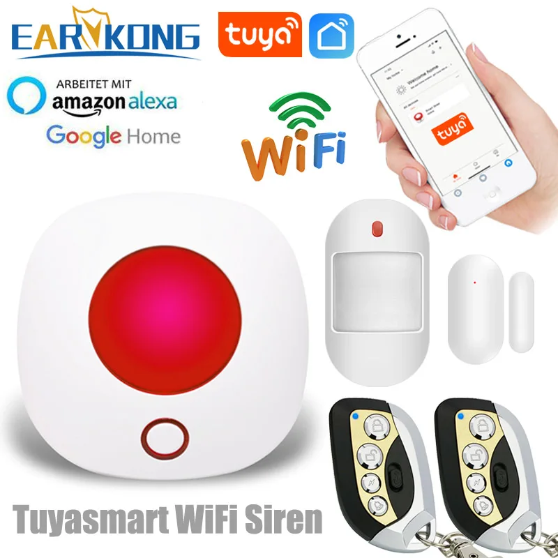 Домашняя охранная система Tuyasmart с Wi Fi 433 МГц беспроводная Стробоскопическая
