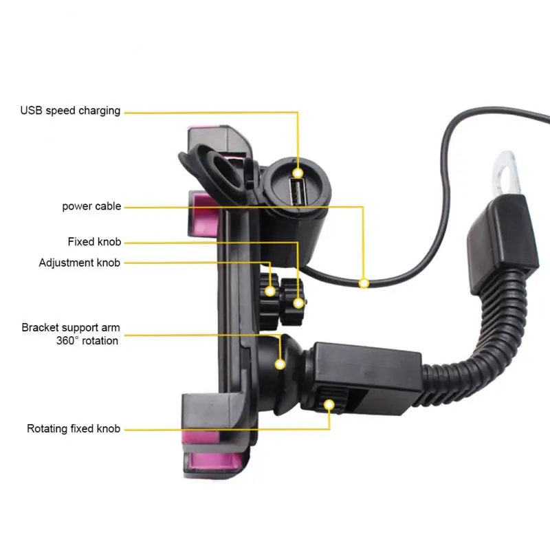 Адаптер 12В до 5В для быстрой зарядки мотоцикла электробайка автомобиля держателя
