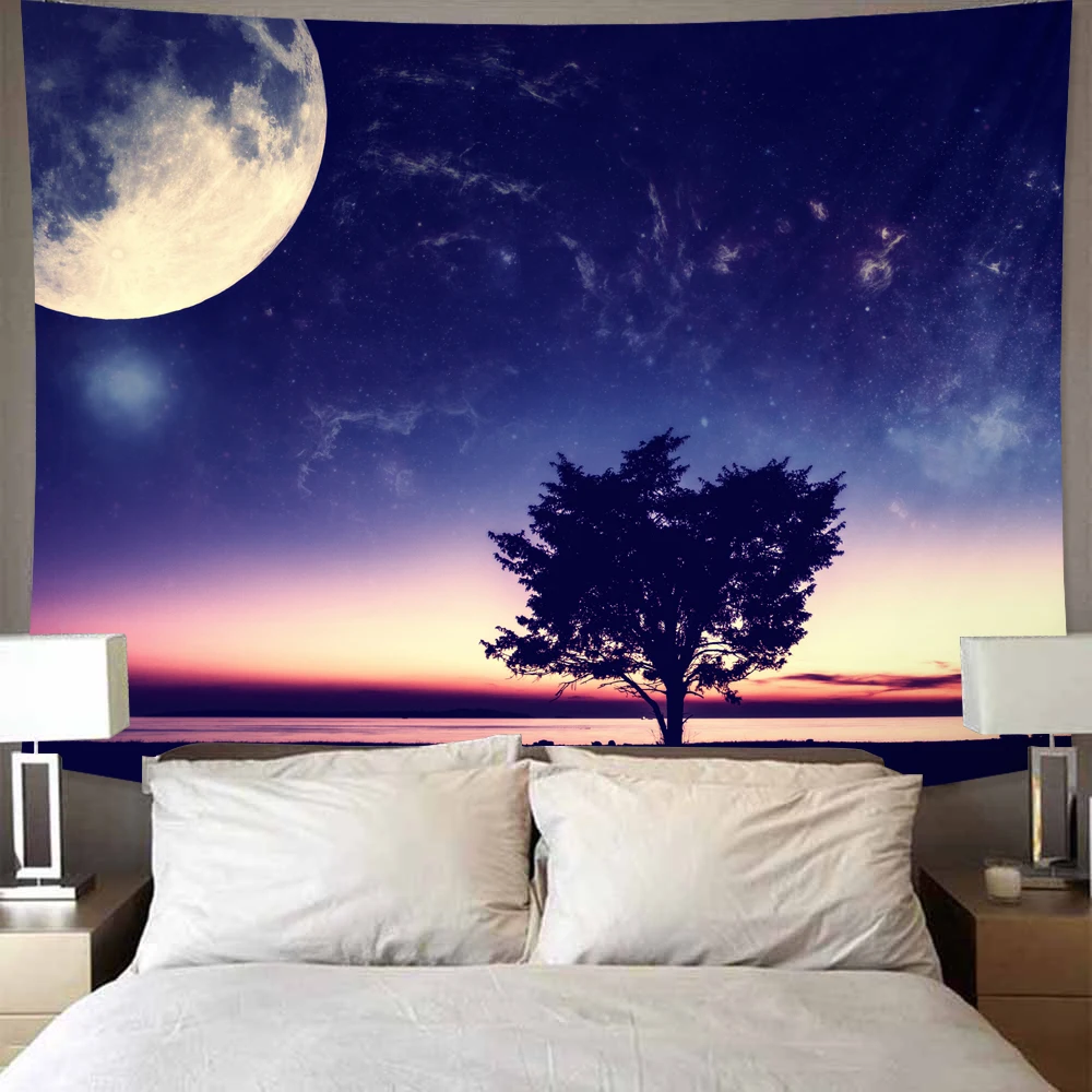 

Moon Landscape Tapestry Wall Hanging Wall Art Tapestry Printed Wall Tapestry for Bedroom Background Home Decor