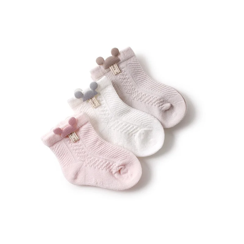 Носки для новорожденных тонкие сетчатые Мультяшные хлопковые носки 3 пары/Лот |