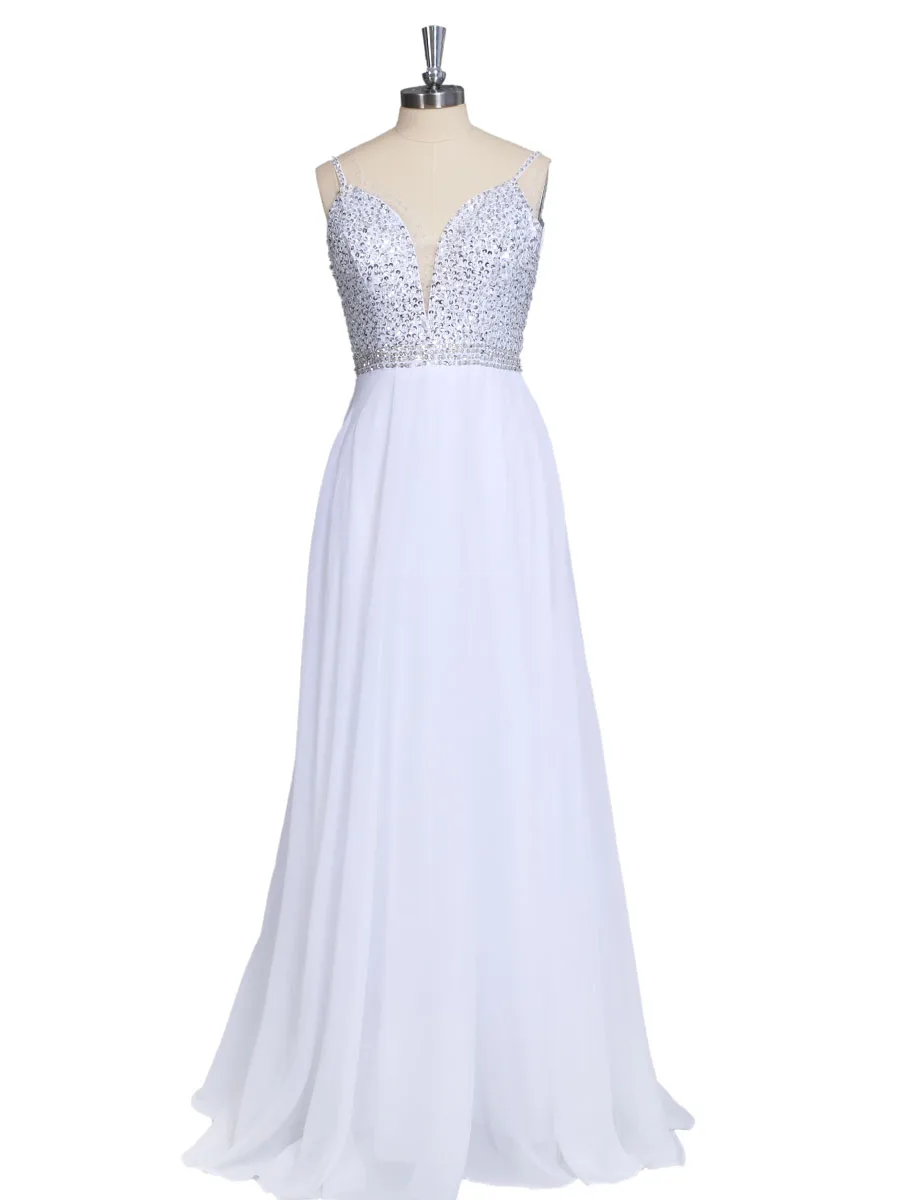 A Line Спагетти ремень Длина пола шифон Элегантный Вечер/длинное платье на