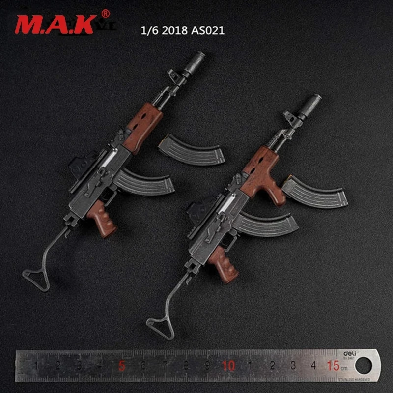 

1/6 Scale Figure Accessory AK47 Wood Grain Version Tactical No Grip Weapon Model for 12" Action Figure In stock