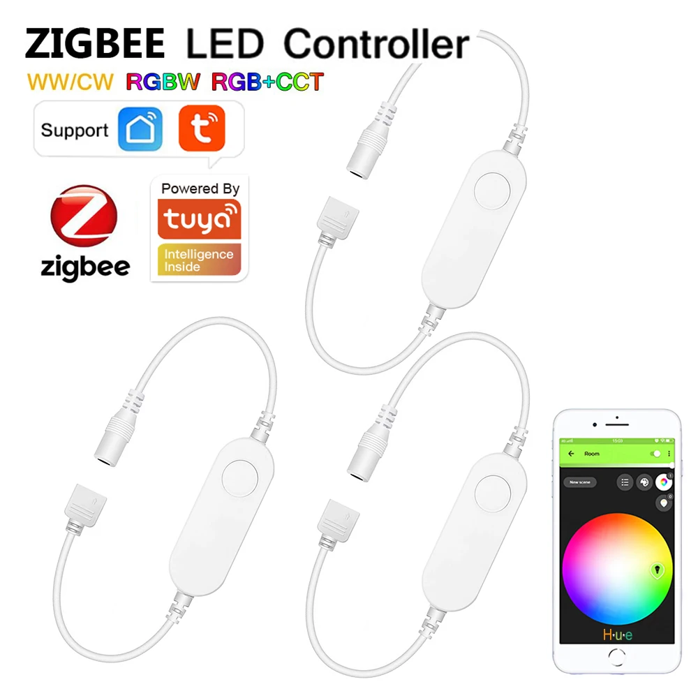 

Zigbee 3.0 Dimmer Smart LED Strip Controller 5050 RGB/RGBW/RGBCW/CCT Smart Life APP Voice Control Echo Plus SmartThings MQTT