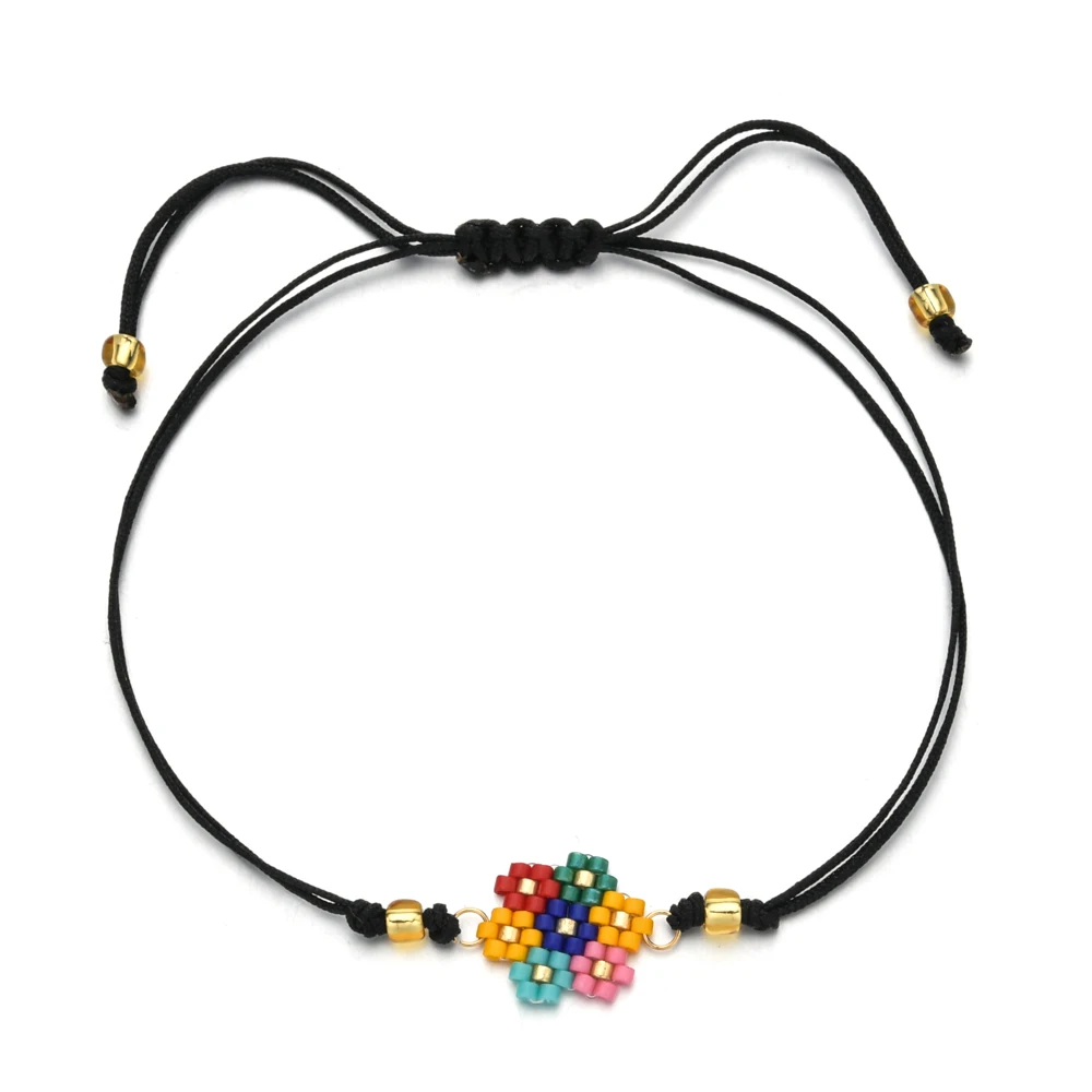 A24 Diy тканая веревка Miyuki браслет из бисера Boho Санта Клаус браслет с лосем простой ручной работы браслет дружбы для женщин Подарки - Окраска металла: A24