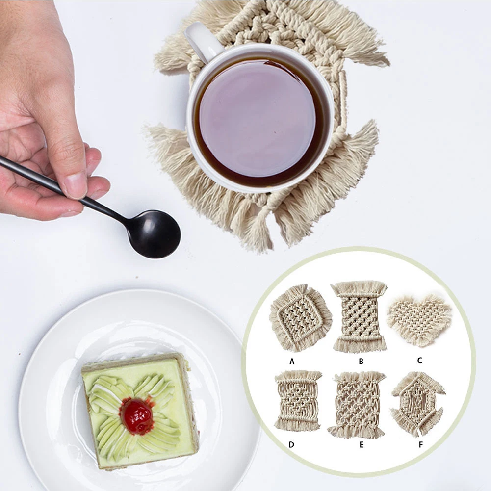 Плетеная подставка богемная скатерть маленькая ручной работы DIY настольное