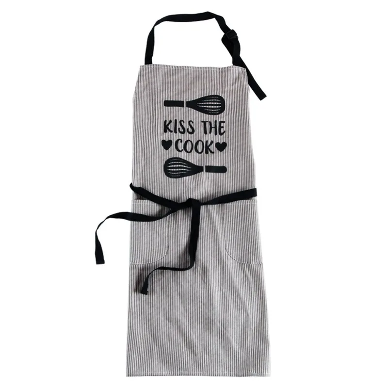 

Striped Printed Cotton Apron Japanese-style Simple Home Kitchen Apron Adult Apron Baking Overalls Bibs Kitchen Accessory