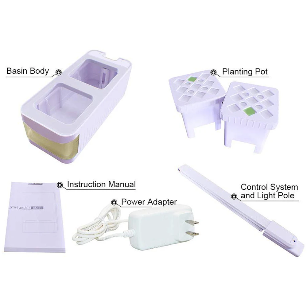 

Indoor Smart LED Grow Lights Herb Garden Hydroponics Growing System Built-in Two Light Modes Water Shortage Alarm Grow Light