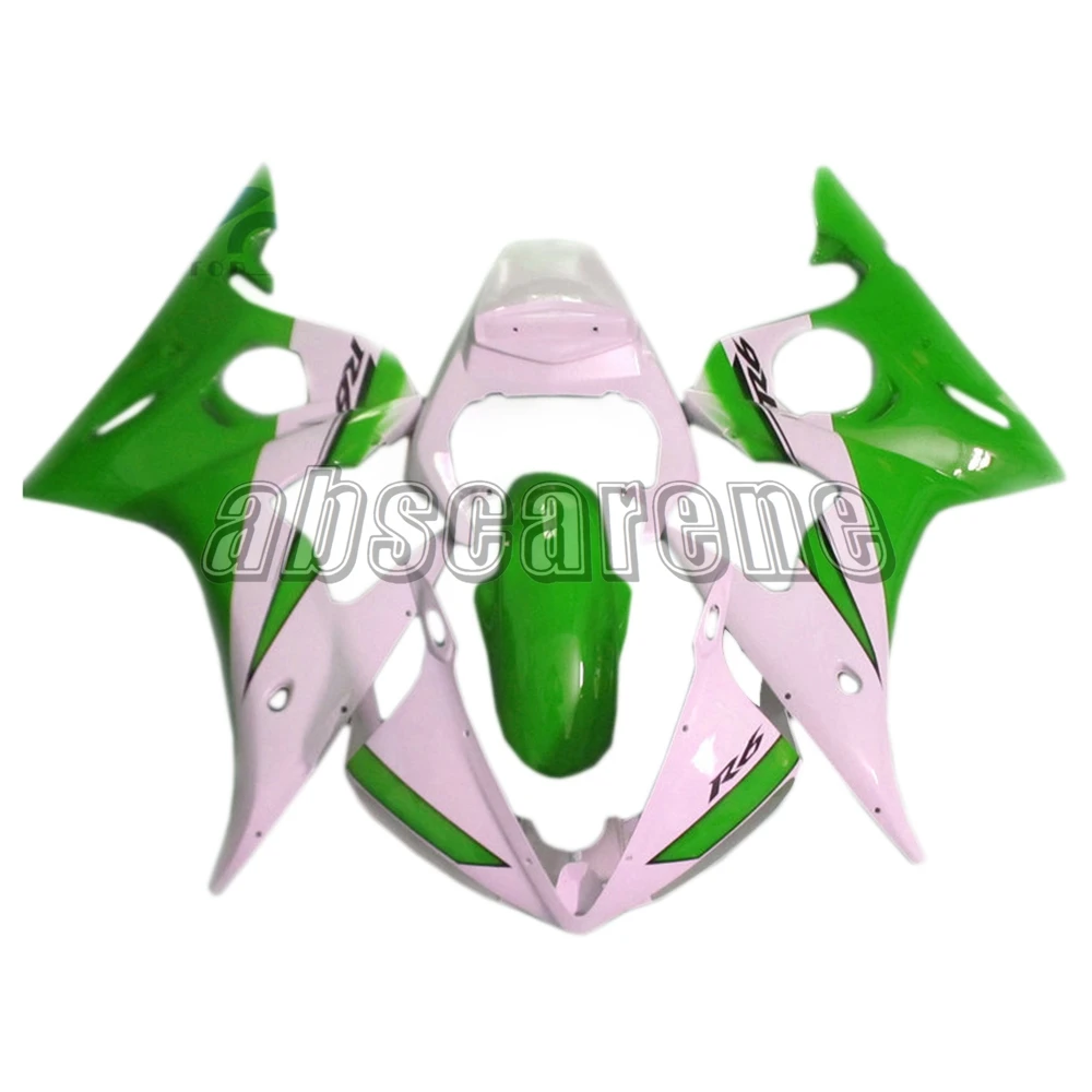 Глянцевый зелено-белый комплект полного обтекателя для Yamaha YZF600 R6 2003 2004 2005 03 04 05 ABS пластиковая литьевая мотоциклетная кузовная отделка.