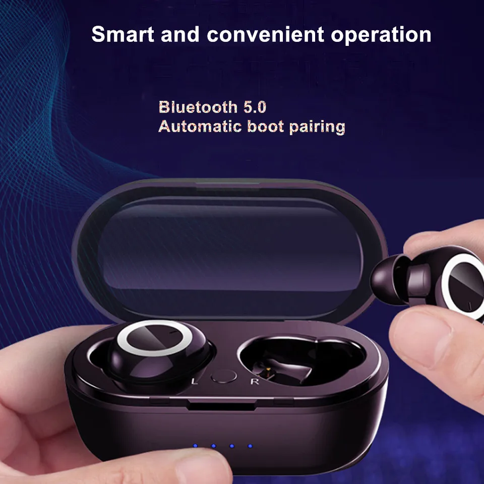 Bluetooth гарнитура 5 0 бинауральная Беспроводная стерео Спортивная TWS с мобильным