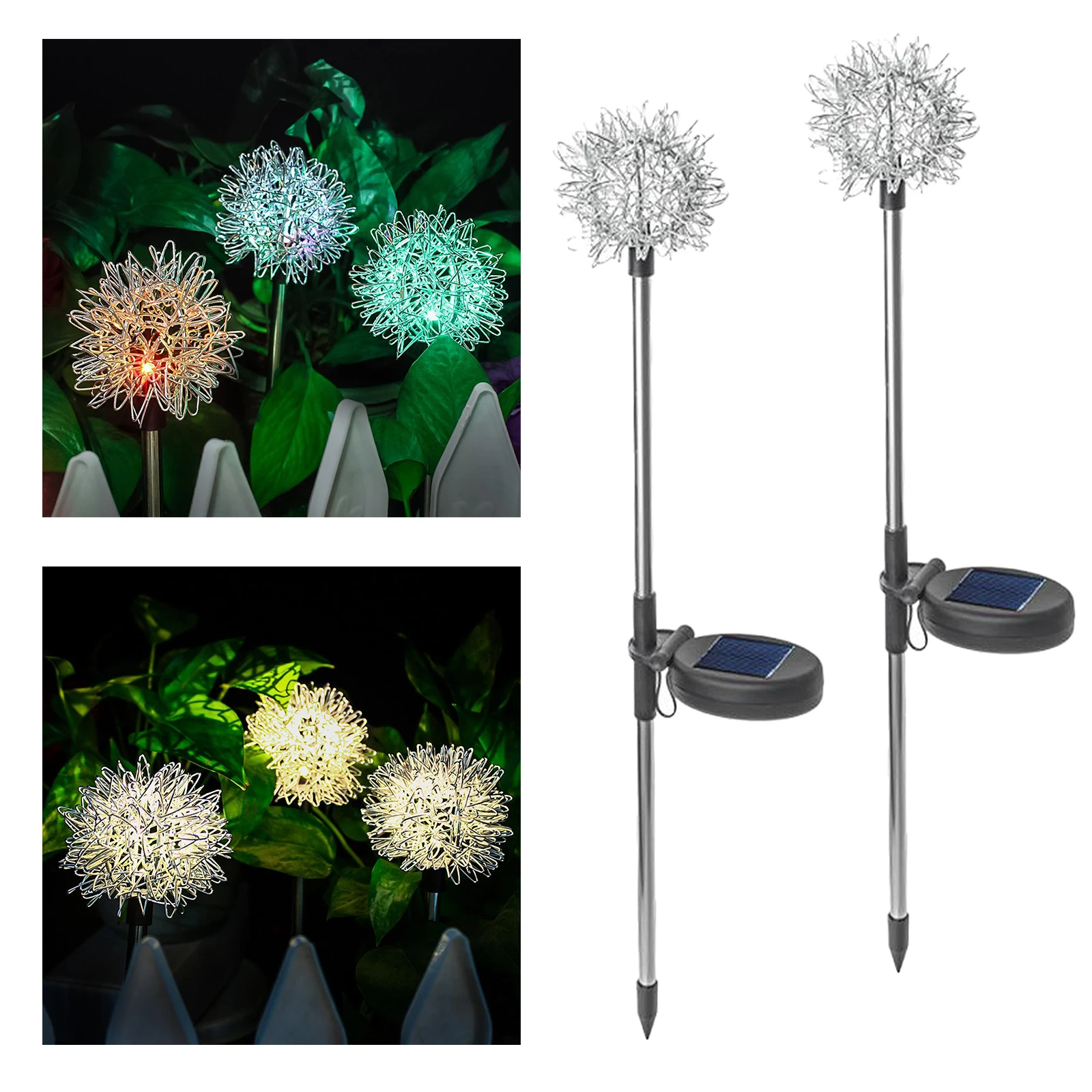 

4pcs Solar Garden Decorative Lights Dandelio Waterproof IP44 for Patio colorful