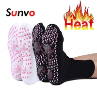 sunvo winter self heating shoe insoles for man women keep warm magnetic therapy anti fatigue massage tourmaline heated socks