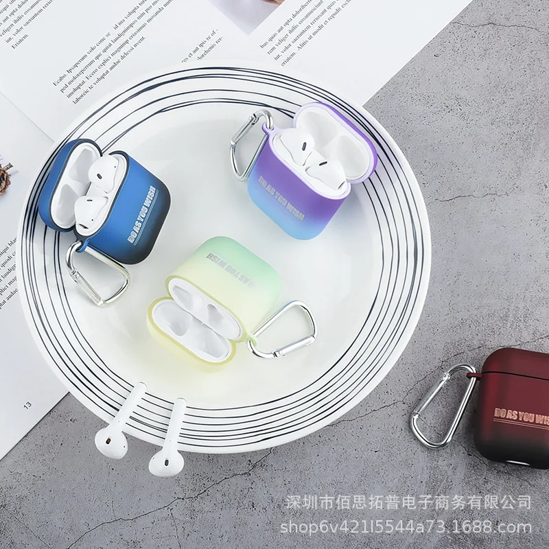 Милый градиентный беспроводной чехол для наушников с Bluetooth для Apple Airpods 1 2, силиконовый чехол для наушников Air pods, защитный чехол