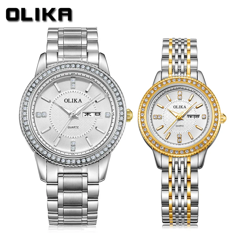 2021 new watches men's fashion diamond-studded couple watches waterproof stainless steel quartz watch women