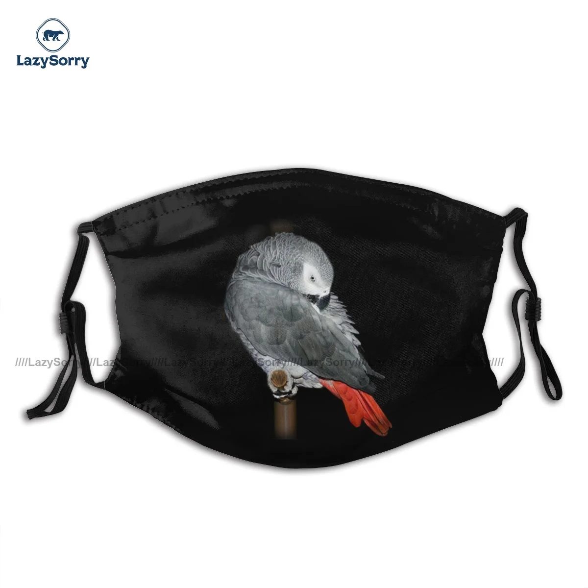 

Sublimation Adult African Grey Parrot Face Mouth Mask Fantasy Cloth Charm Facial Mask With Filters