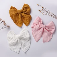 6 baby embroidery lace hair bow with clipsnewborn curled edge hair bow nylon headband for girls hairpins toddler barrettes