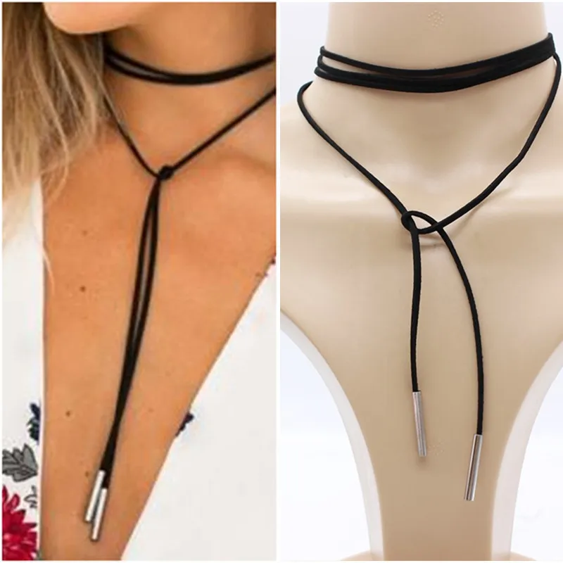 

2pc/lot Korea Long Rope Necklace Women Choker Gothic Style Streetwear Goth Velvet Jewelry 2021 Steampunk Collar For Girl Chocker