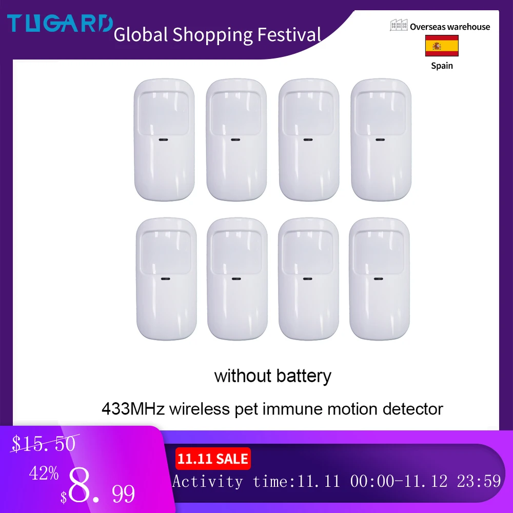 

433mhz Wireless Sensor PIR Motion Detector Infrared Sensor Alarm PIR Pet-Immune Detector Sensor for GSM WIFI Home Alarm System