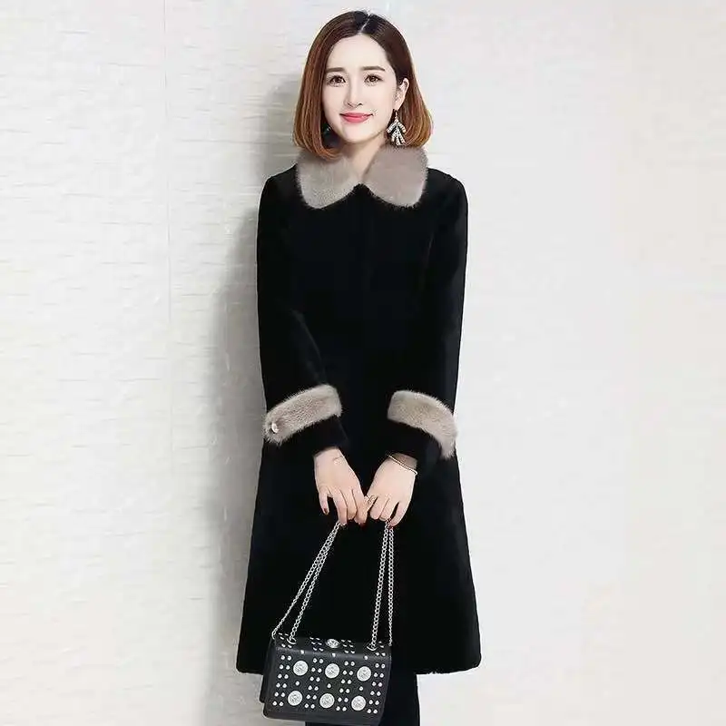 Женская Повседневная теплая облегающая парка из искусственного меха куртки