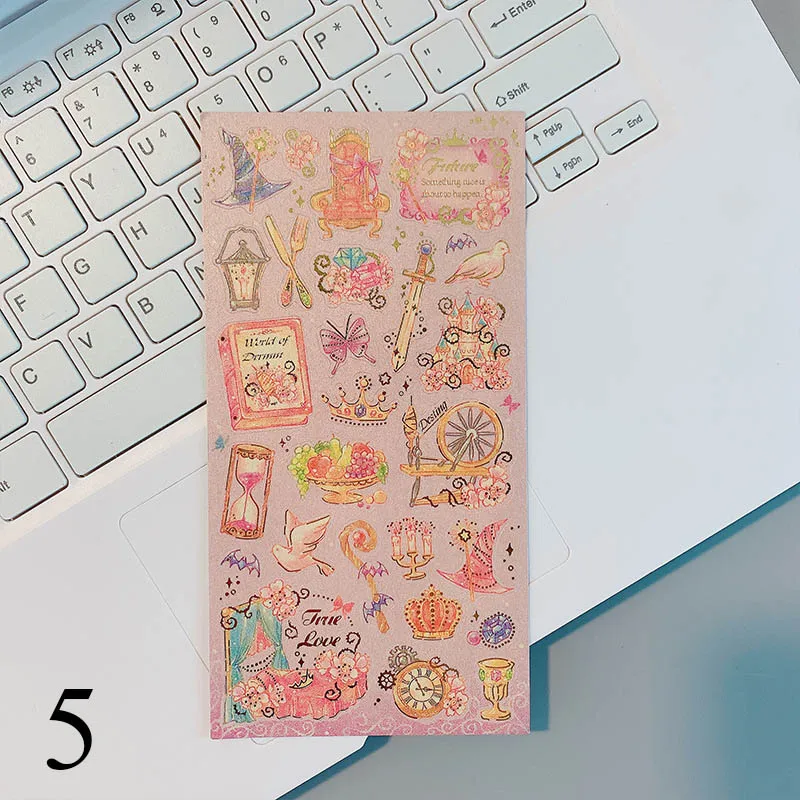 5 1 шт. милые наклейки с бронзированием Kawaii животные канцелярские наклейки Bullet Journal наклейки для Diy декоративные принадлежности для скрапбукинга - Цвет: 5