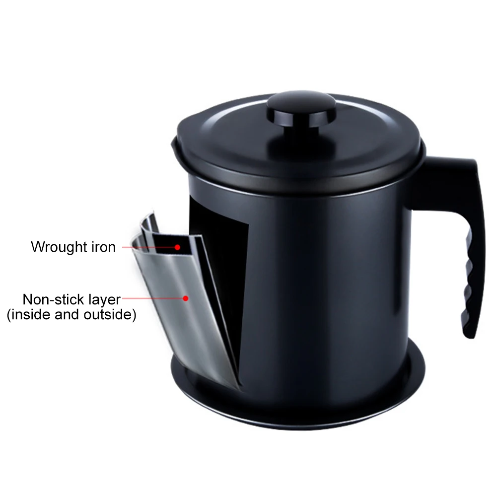 1.3L многофункциональный контейнер для жарки смазки с ситечком кухонный