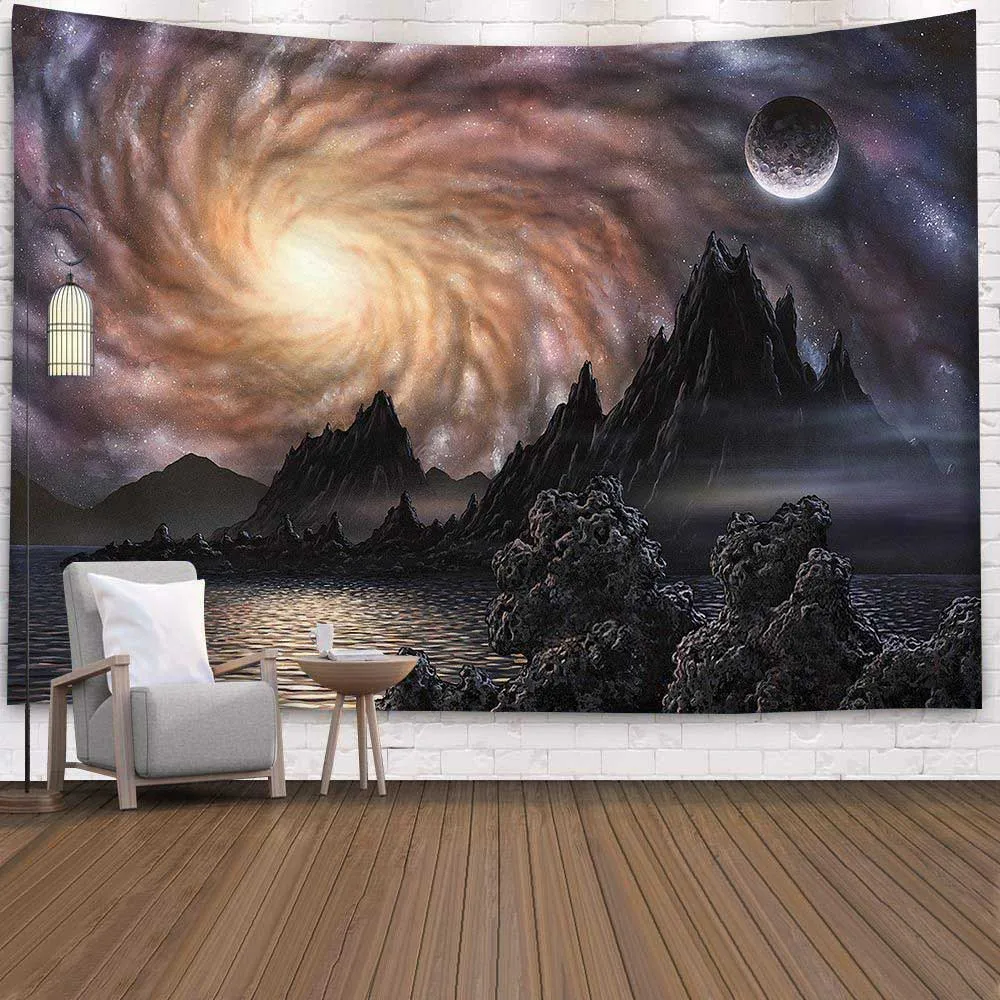 Скандинавские INS Ombre Galaxy Space 3D Psychedelic Гобелен Мандала настенный элегантный