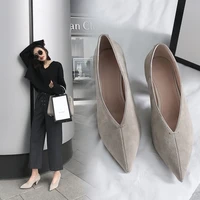 2020 hot women genuine leather shoes plus size 22 26 5cm sheep suede women pumps shallow mouth single shoes high heels 7 5cm