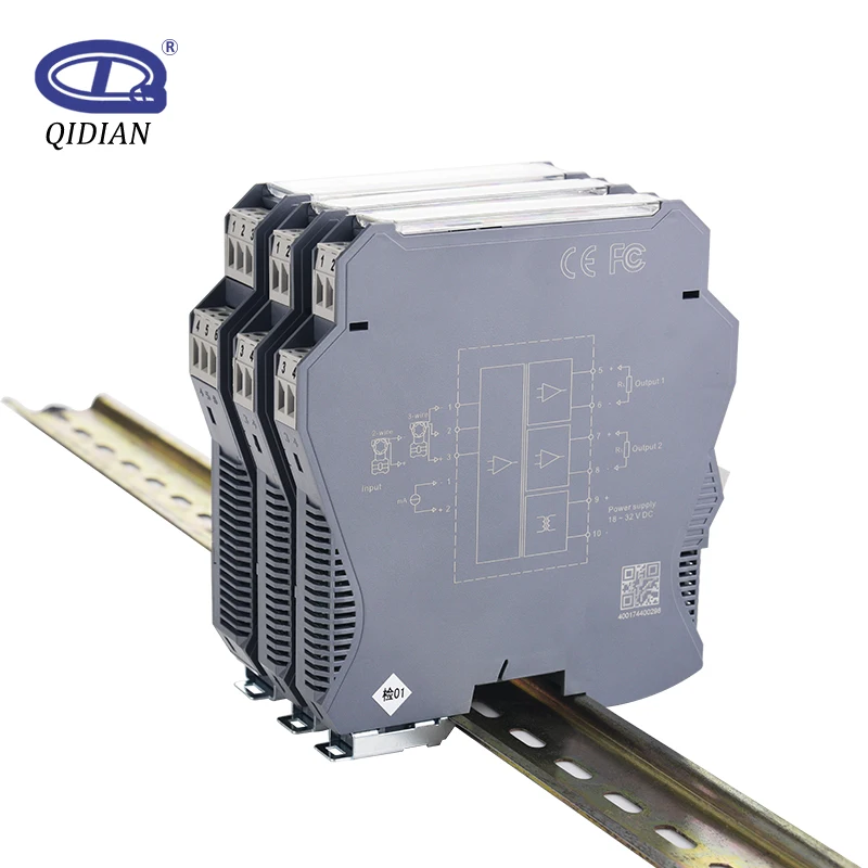 

1 in 1 out 1 in 2 out DC Signal Isolator 4-20mA 0-10V Distribution Analog galvanic sinal Isolation