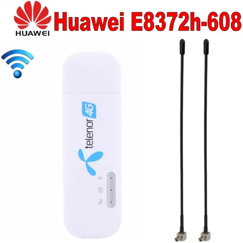 Разблокированный huawei E8372 E8372h-608 4G LTE 150 Мбит/с USB модем и антенна USB WiFi ключ 4G модем carfi поддержка 10 пользователей Wifi