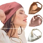 Женская атласная треугольная бандана, модная повязка на голову с принтом для девушек, эластичная лента для волос, шарфы, аксессуары, Gifits