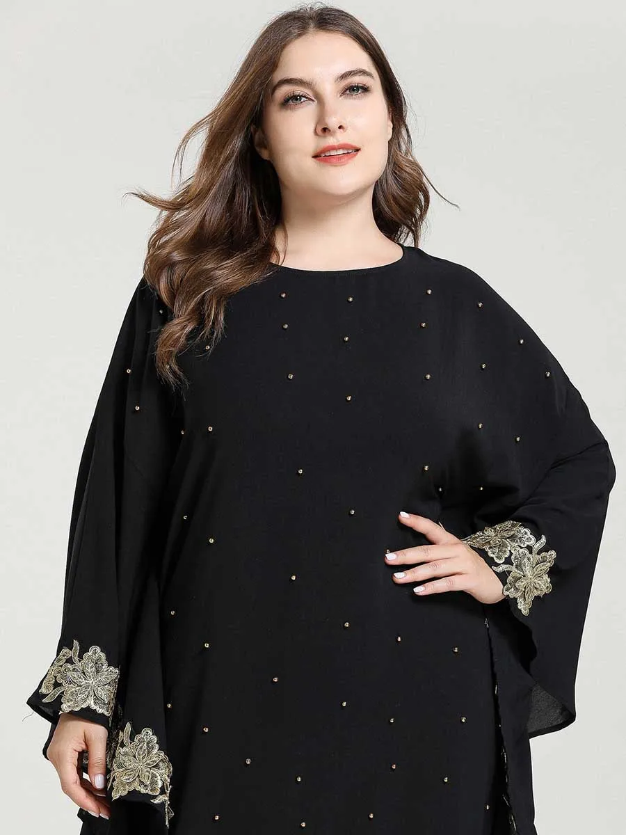 Мусульманское платье Abaya женское арабское хиджаб с рукавом летучая мышь