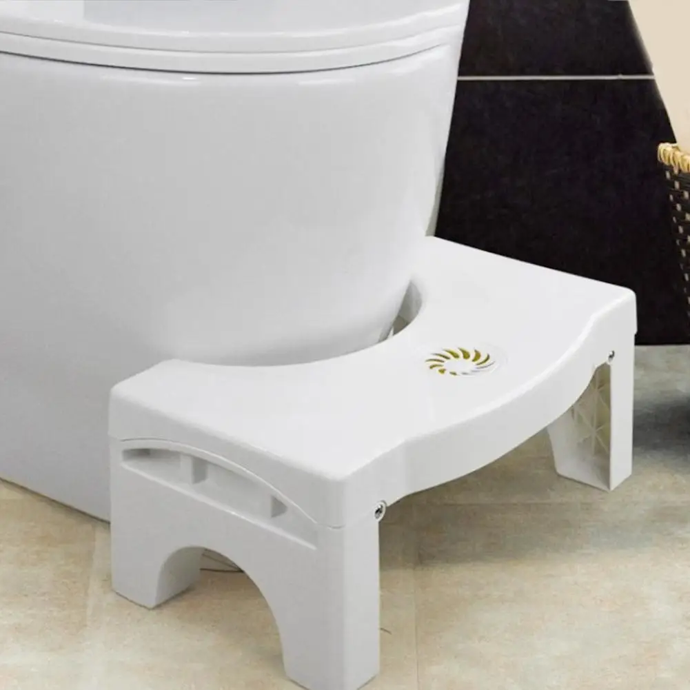 

Plastic Non-slip Toilet Footstool Foldable Squatting Stool Bathroom Children Auxiliary Tool with Replaceable Spice Box