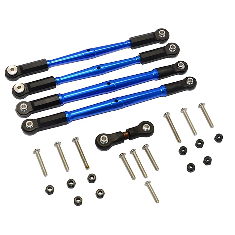 

2pcs 135Mm Metal Rear Shock Absorber Damper & 1pcs Aluminum S2 Steel Tie Rods Set for Arrma 1/8 Kraton 6S Rc Car,Blue
