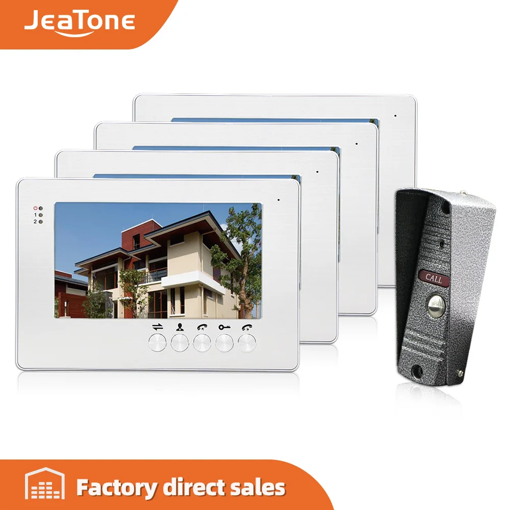 Цветной видеодомофон JeaTone с высоким разрешением система связи дверным звонком