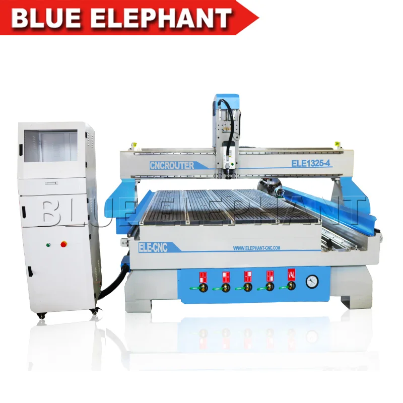 Высококачественный 4-осевой фрезерный станок с ЧПУ Blue Elephant 1325 вращающимся