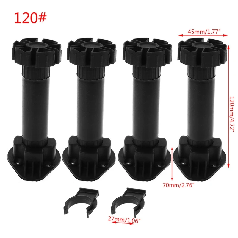 

4pcs Adjustable Height Cupboard Foot Cabinet Leg For Kitchen Bathroom
