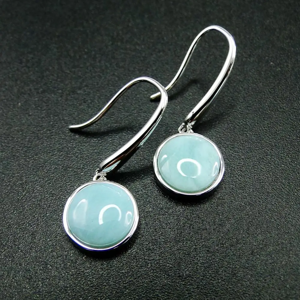 

New Arrival 925 Sterling Silver Natural Dominica Larimar Dangle Drop Earrings For Women Gift