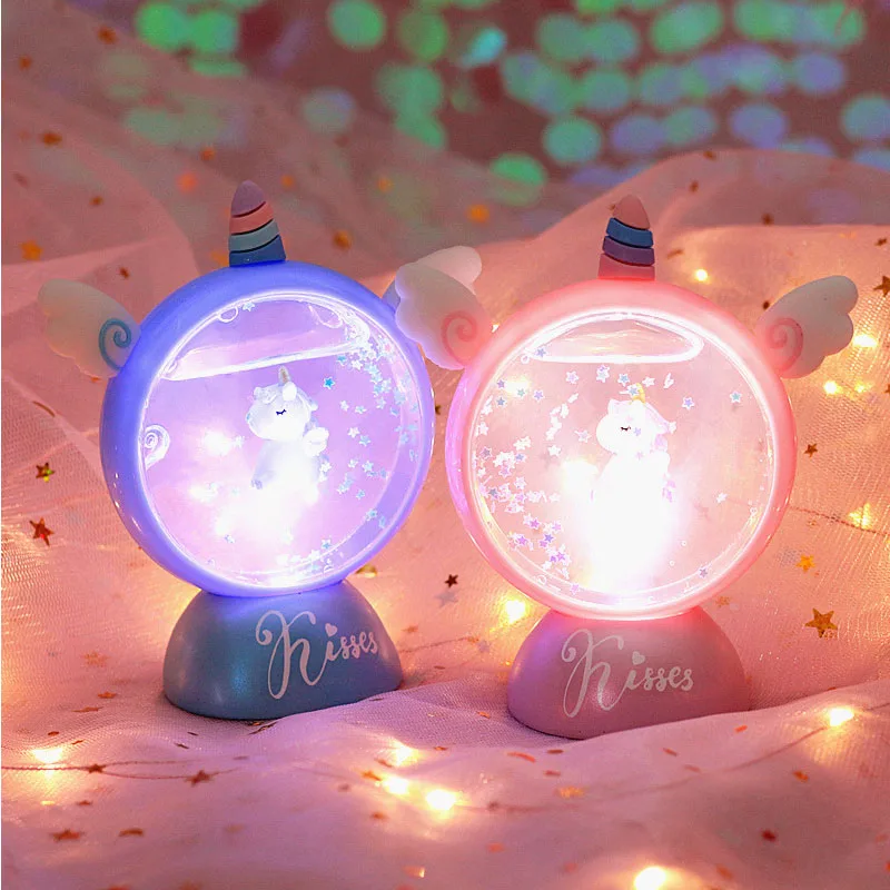 LED мультфильм украшения ночной светильник свет единорога детская комната лампы