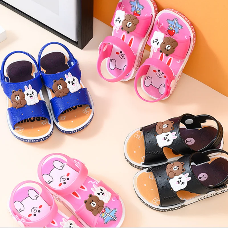 

Children's sandals new summer boys and girls baby toddler shoes 1-6 years old outdoor soft bottom beach Baotou children's sandal