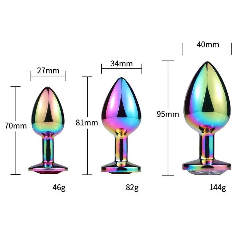 3 шт./компл. Радуга металлическая Анальная пробка секс тренировочный комплект