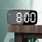 Лидер продаж, многофункциональные зеркальсветодиодный цифровые мини-часы-будильник, настольные часы, будильник, бесшумные электронные настольные часы, цифровой дисплей