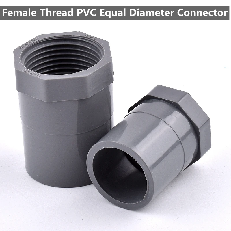 

2~20Pcs 1/2"-2"Inch Female Thread PVC Equal Diameter Connector Water Pipe Joint Garden Irrigation Adapter Fish Tank Aquarium