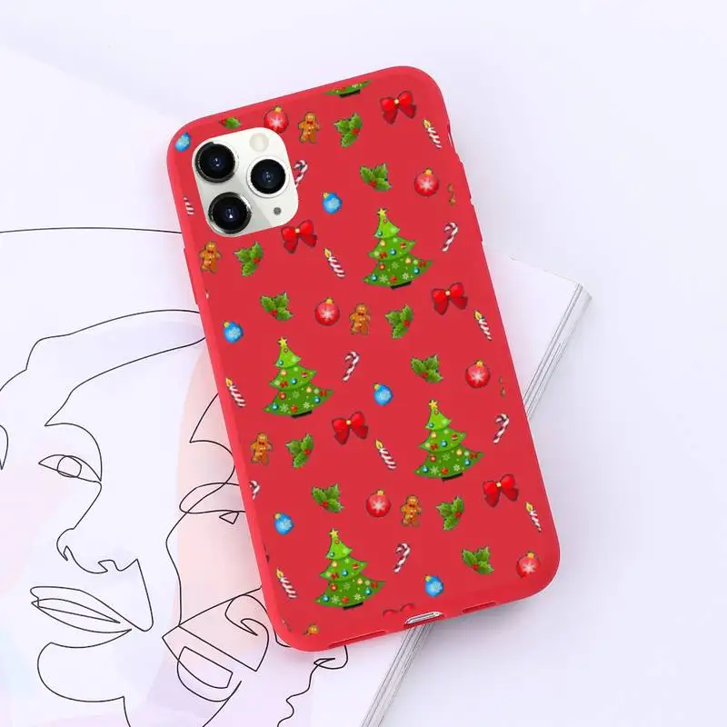 

Merry Christmas new year Phone Case Candy Color for iPhone 11 12 pro XS MAX 8 7 6 6S Plus X SE 2020 XR