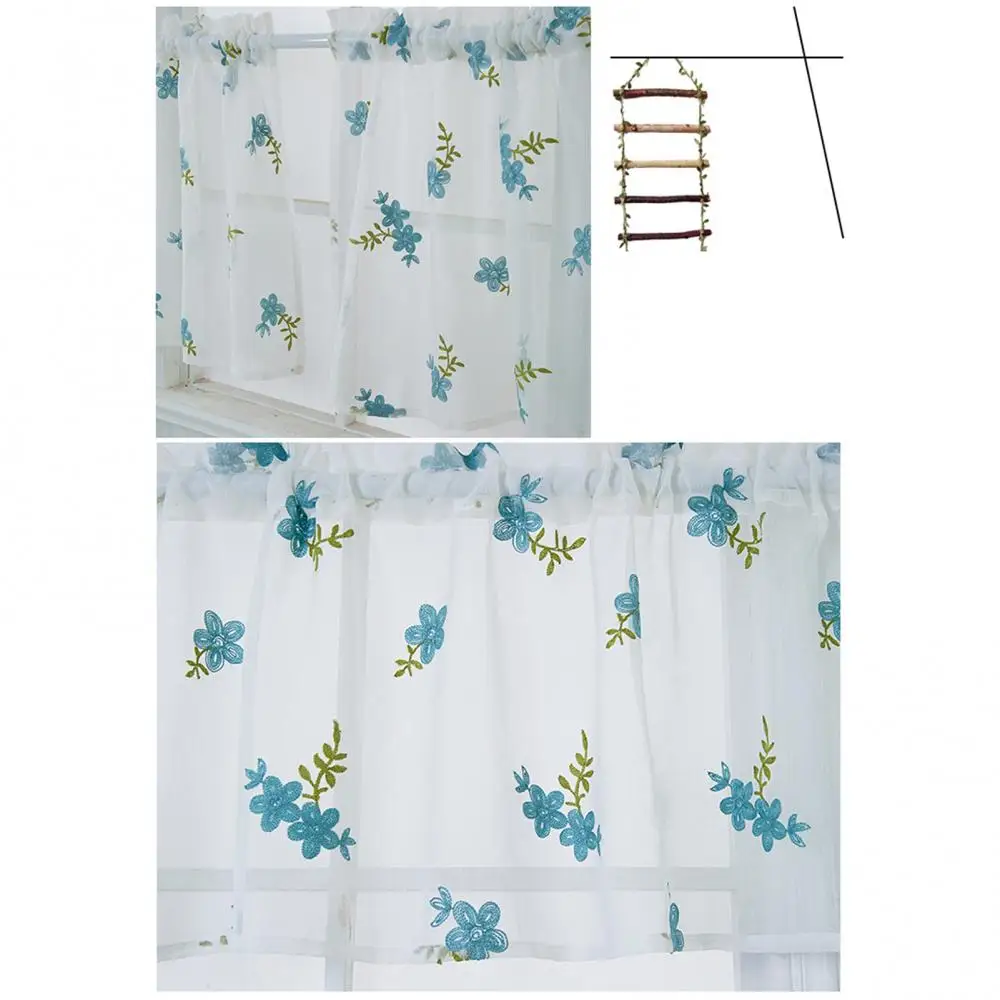 Короткая занавеска с цветочным узором украшение для дома кухни кафе магазина